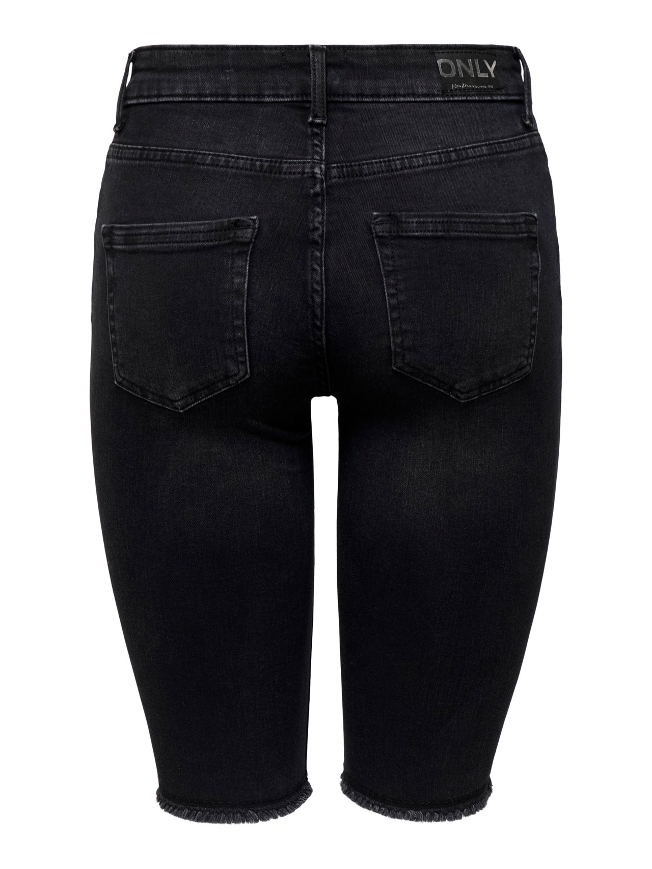 ONLY Regular Fit Middels høy midje Shorts -Black Denim - 15239030
