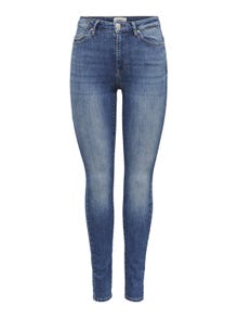 ONLY Skinny Fit Hohe Taille Jeans -Medium Blue Denim - 15239060