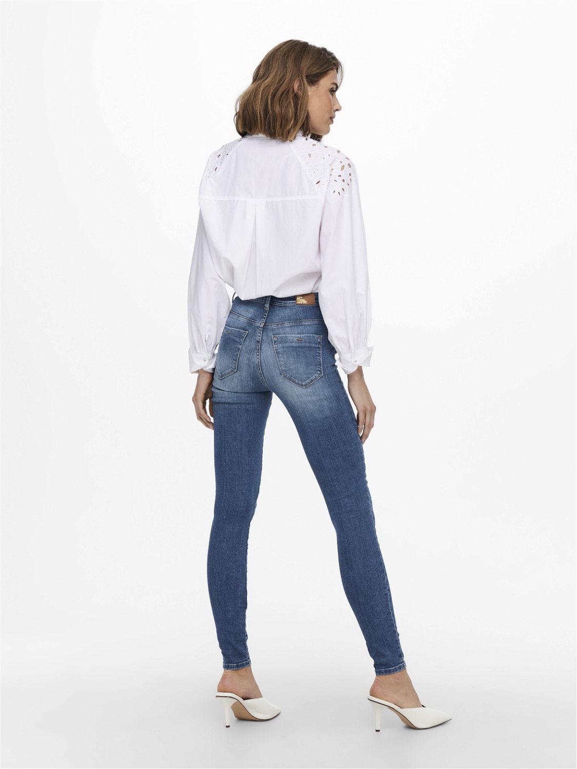 ONLY Skinny Fit High waist Jeans -Medium Blue Denim - 15239060