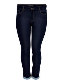 ONLY Curvy CarVicky life reg Slim fit jeans -Dark Blue Denim - 15239071