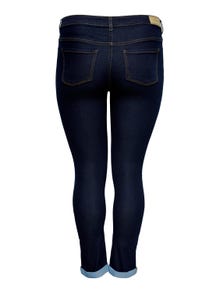 ONLY Jeans Skinny Fit Taille moyenne Ourlé destroy -Dark Blue Denim - 15239071