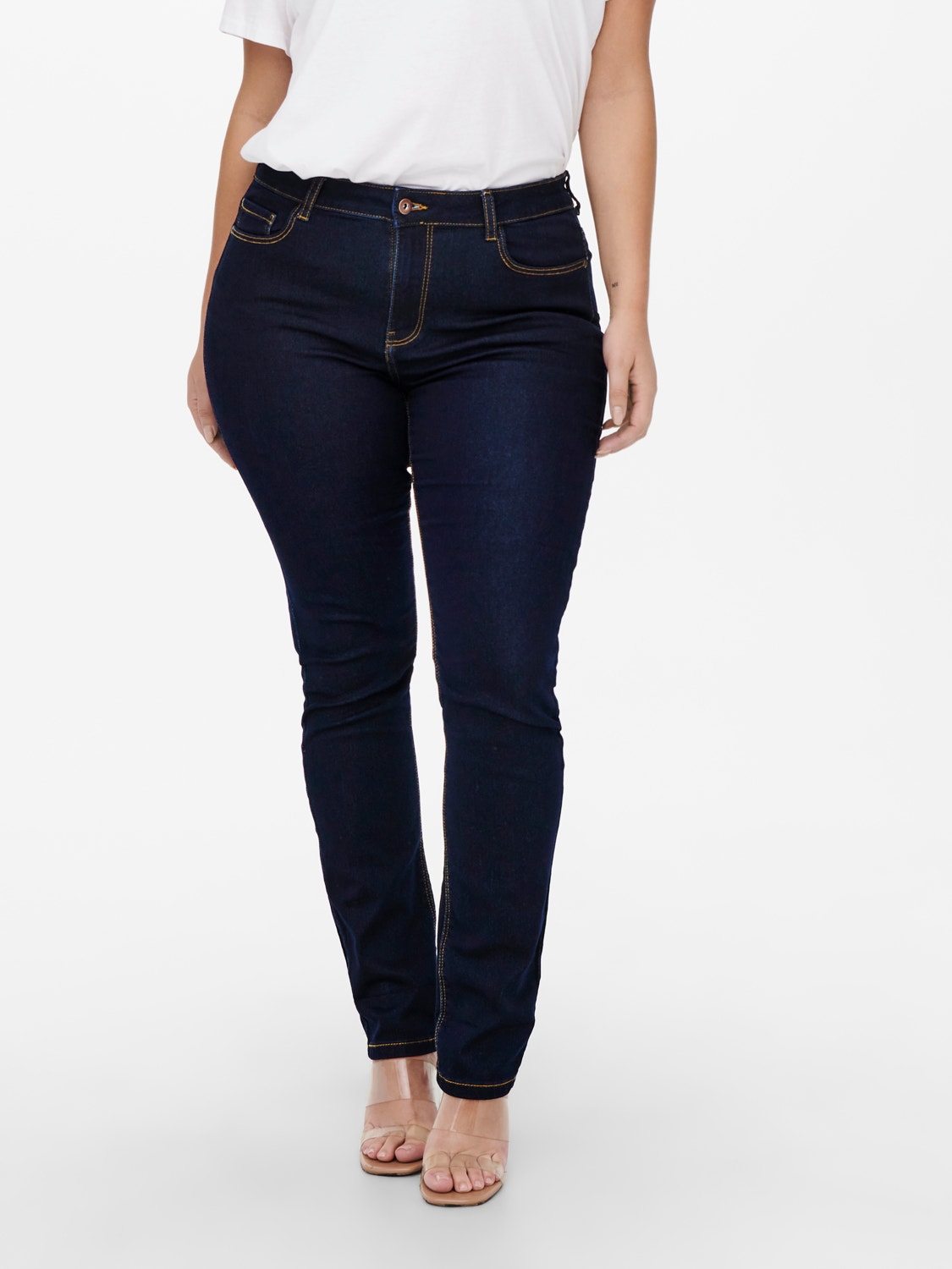 ONLY Skinny Fit Mid waist Destroyed hems Jeans -Dark Blue Denim - 15239071