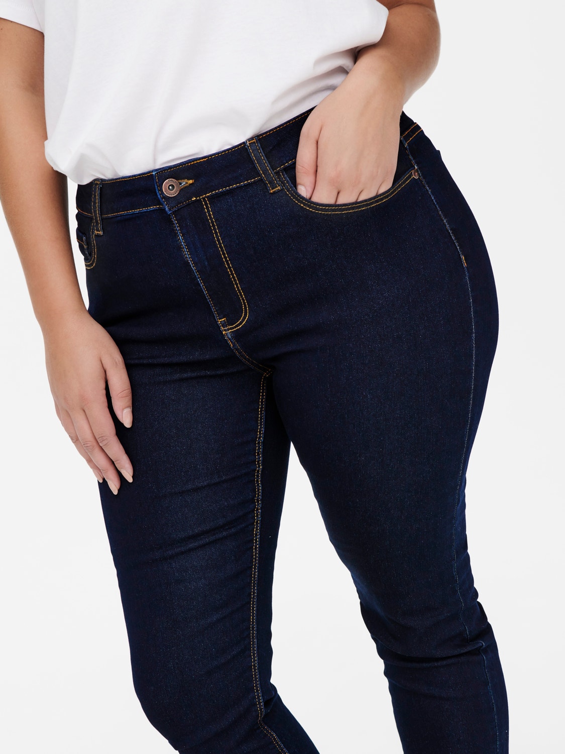 ONLY CarVicky life reg talla grande Jeans slim fit -Dark Blue Denim - 15239071