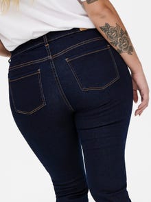 ONLY Jeans Skinny Fit Taille moyenne Ourlé destroy -Dark Blue Denim - 15239071