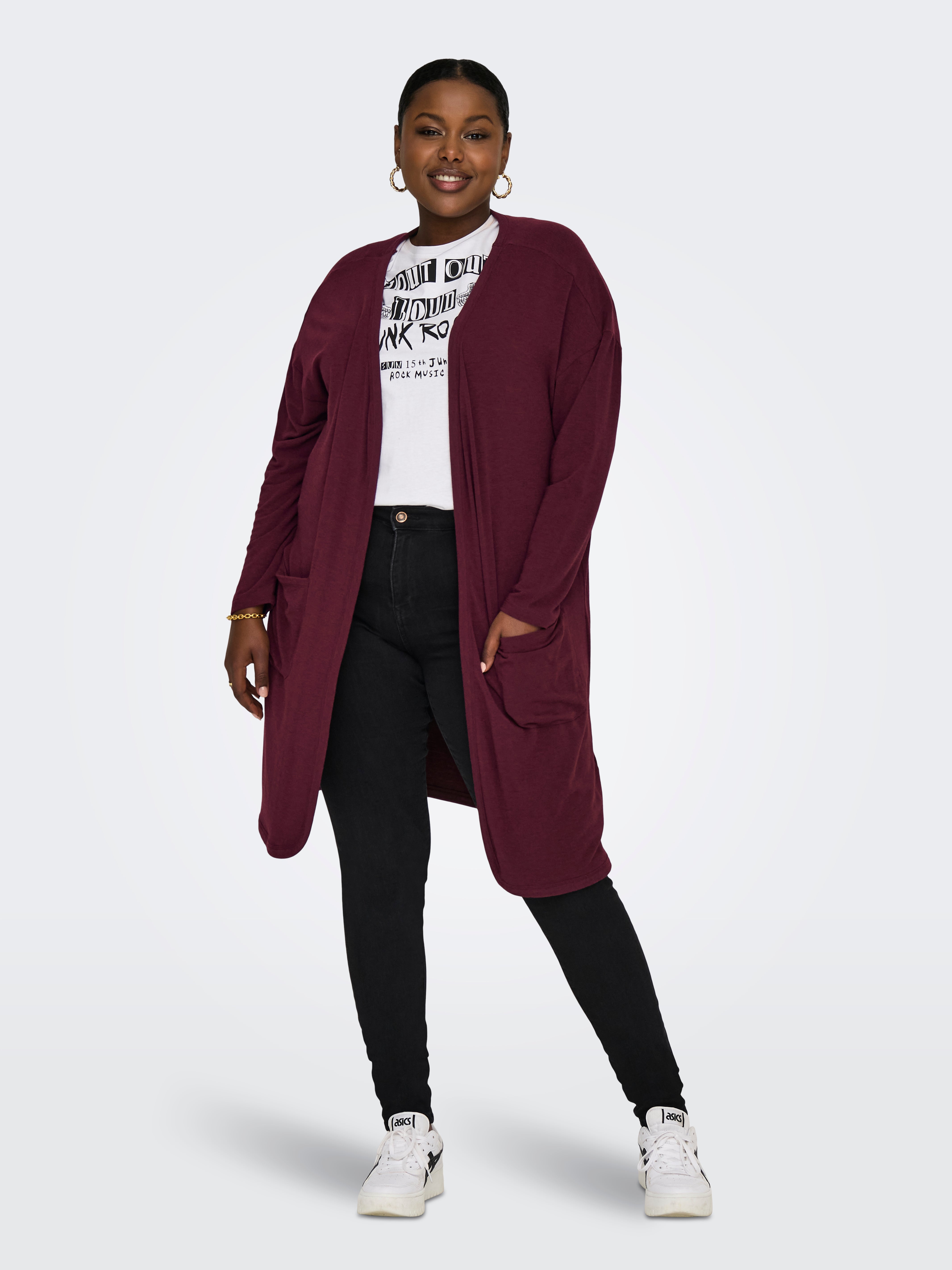 Dark red shop cardigan