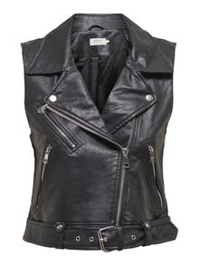ONLY Faux leather Waistcoat -Black - 15239240