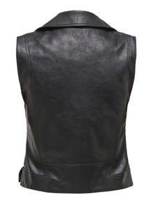 ONLY Faux leather Waistcoat -Black - 15239240