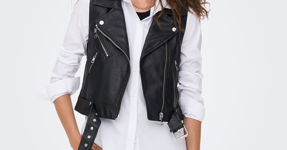 Giacca In Finta Pelle ONLY Onlsaramy | Donna, Chiusura Zip, Fodera In Poliestere, Stile Casual - Foto 10