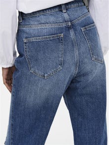 ONLY Loose Fit High waist Ripped hems Jeans -Light Medium Blue Denim - 15239241