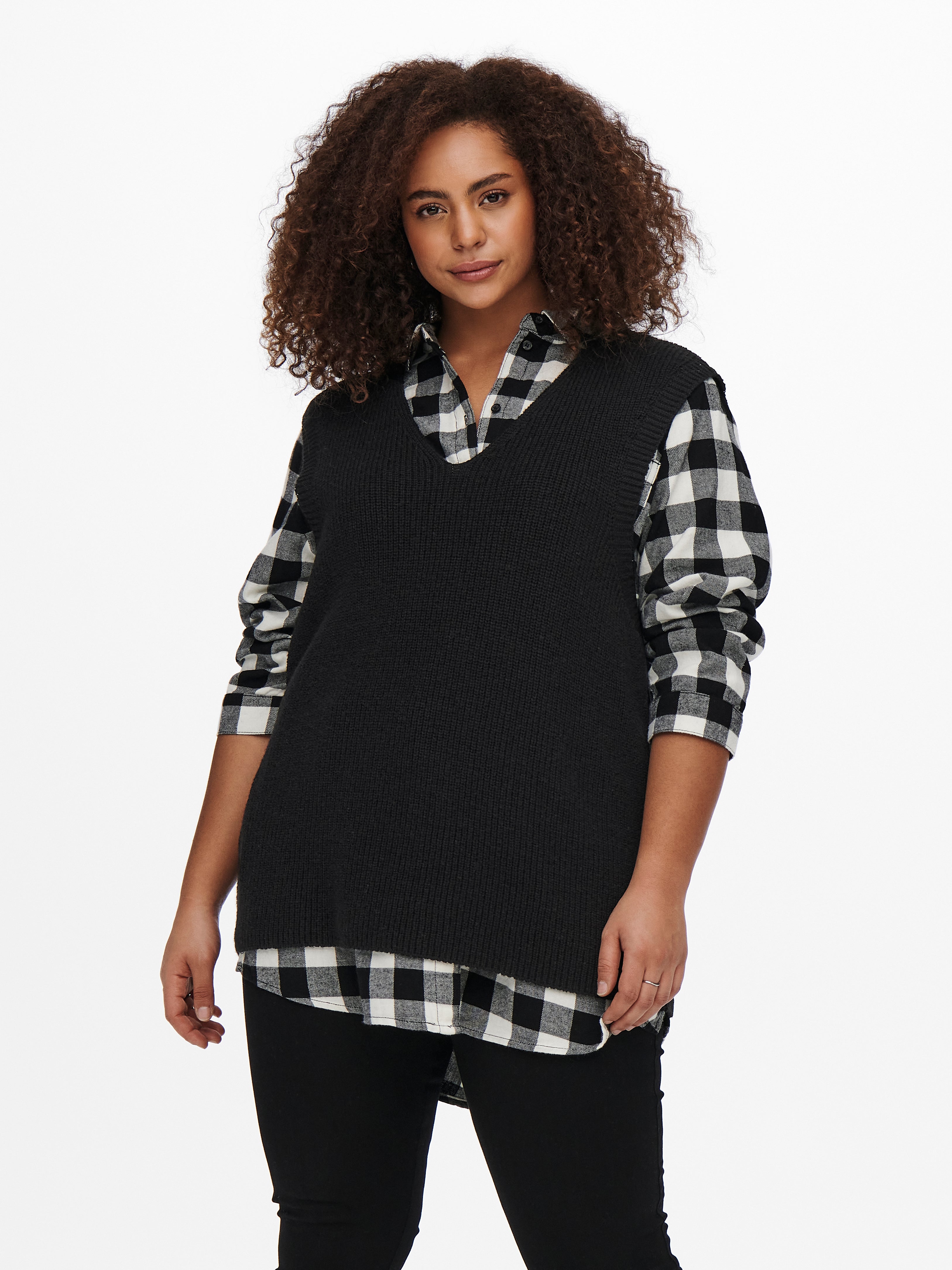 Curvy knitted Waistcoat with 40 