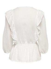 ONLY Wikkel ruches Top -Cloud Dancer - 15239286