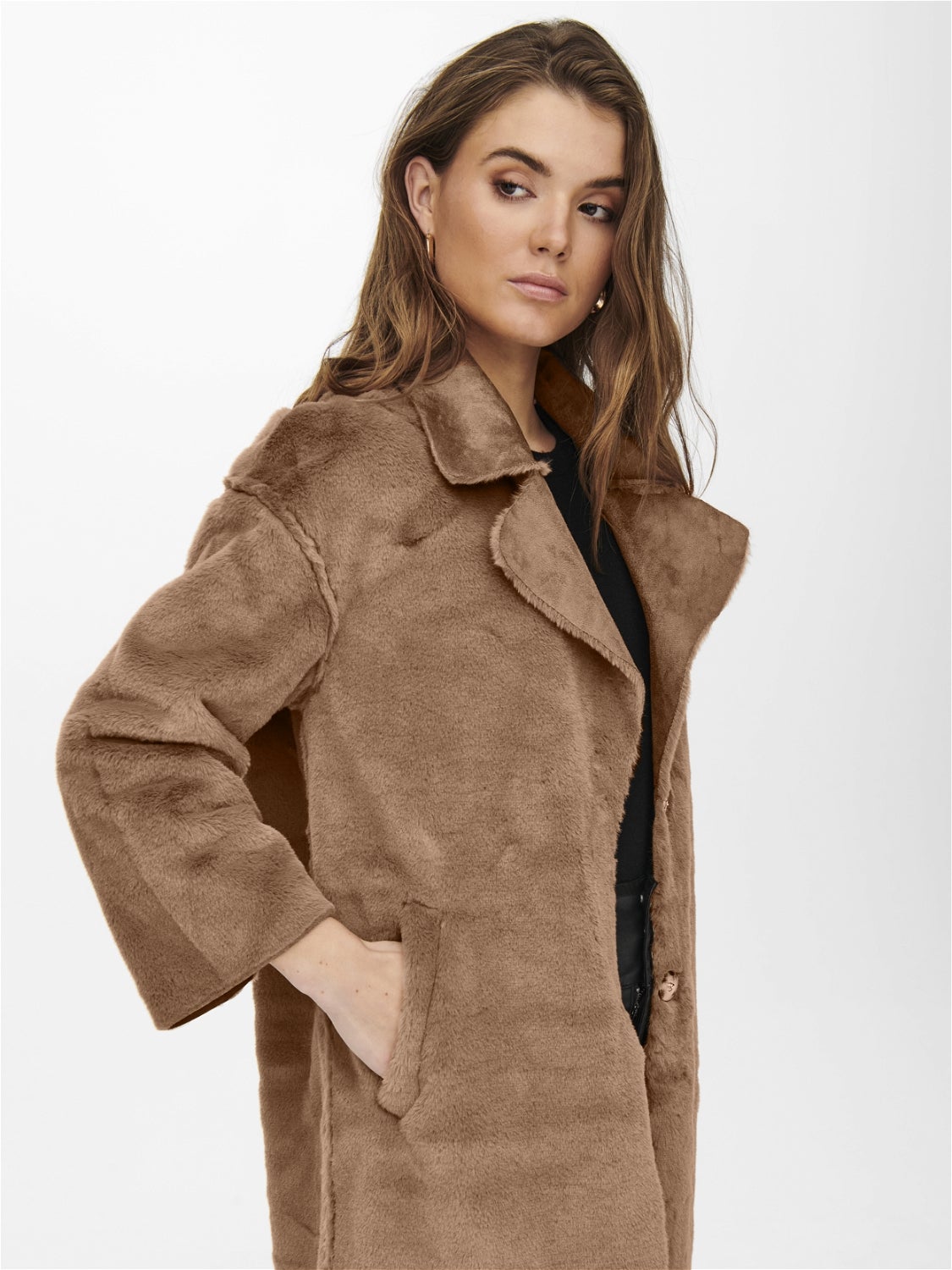 petite long faux fur coat