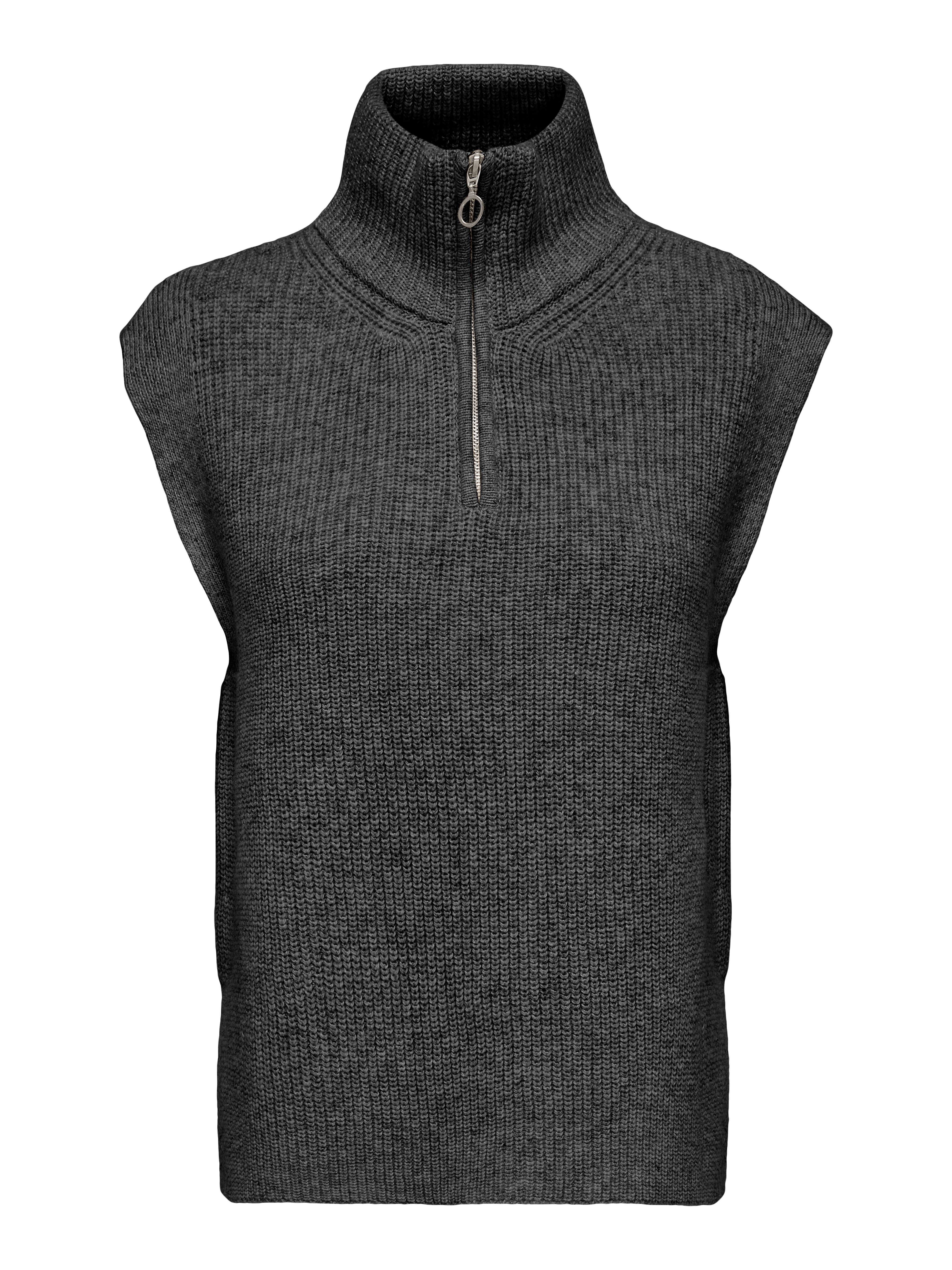 Knitted high neck Waistcoat | Dark Grey | ONLY®