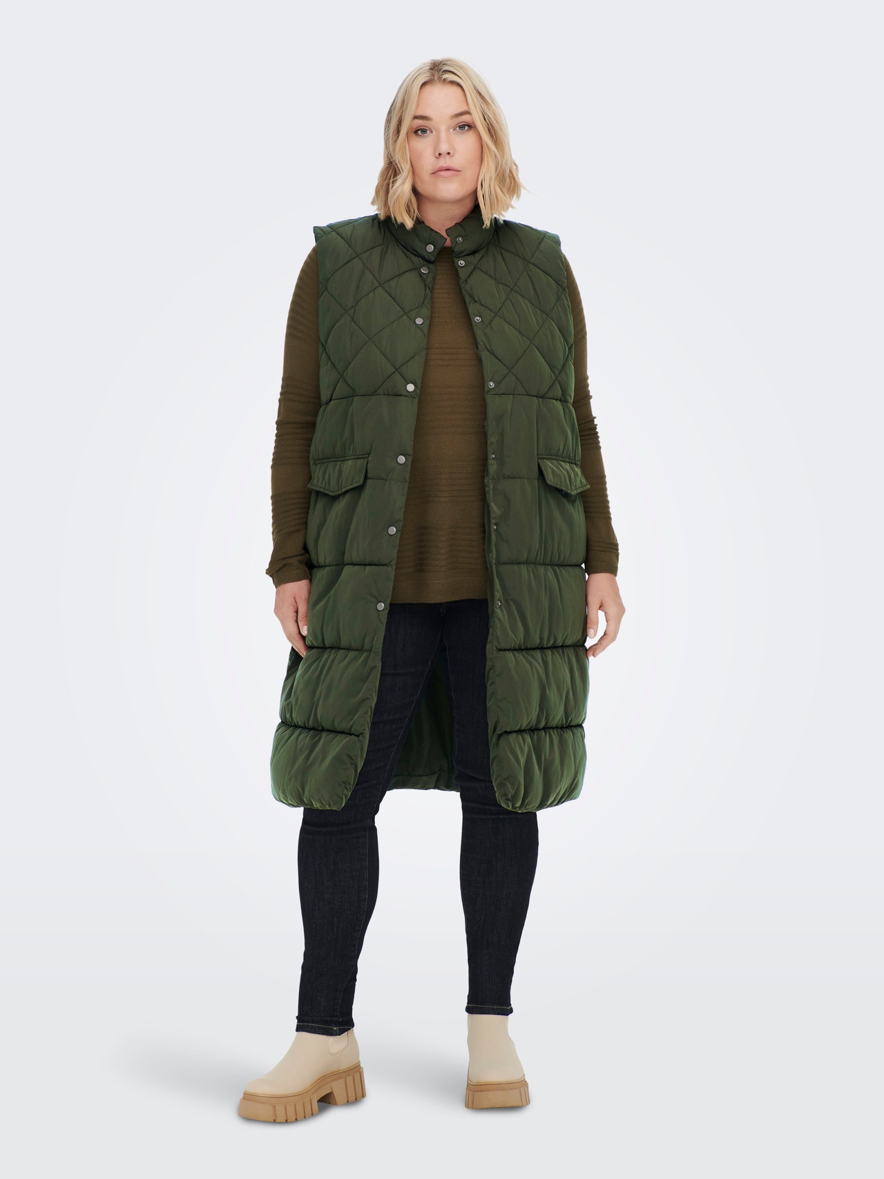 ONLY Curvy quiltet Vest -Forest Night - 15239531