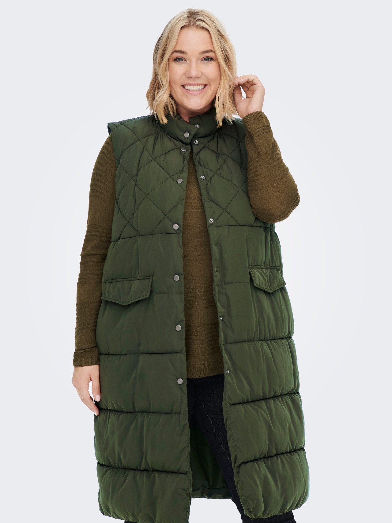 ONLY Curvy quiltet Vest -Forest Night - 15239531