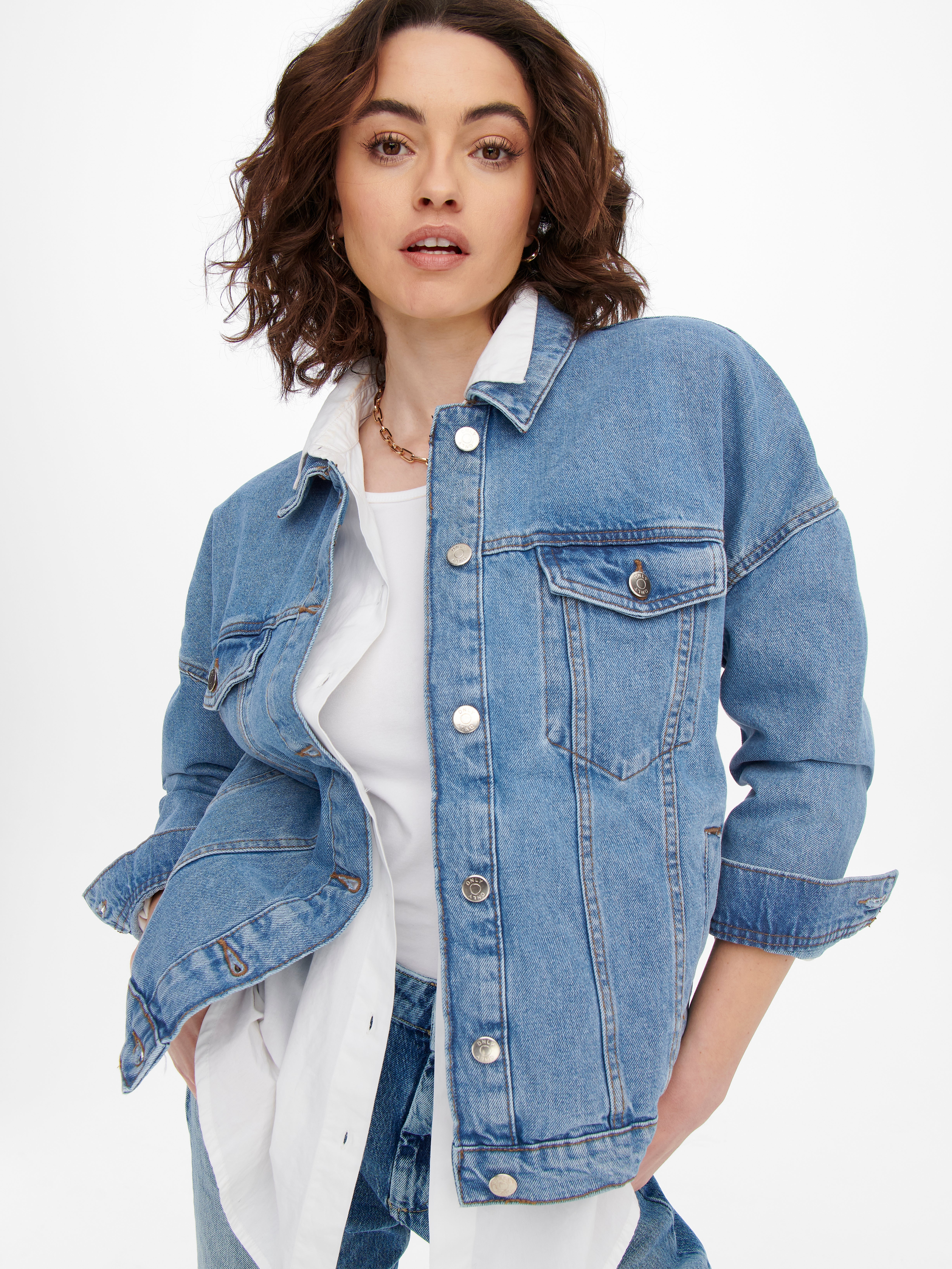 Bershka oversized denim clearance jacket