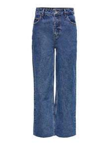 ONLY ONLDAD Taille haute Straight Fit Jeans -Light Blue Denim - 15239921