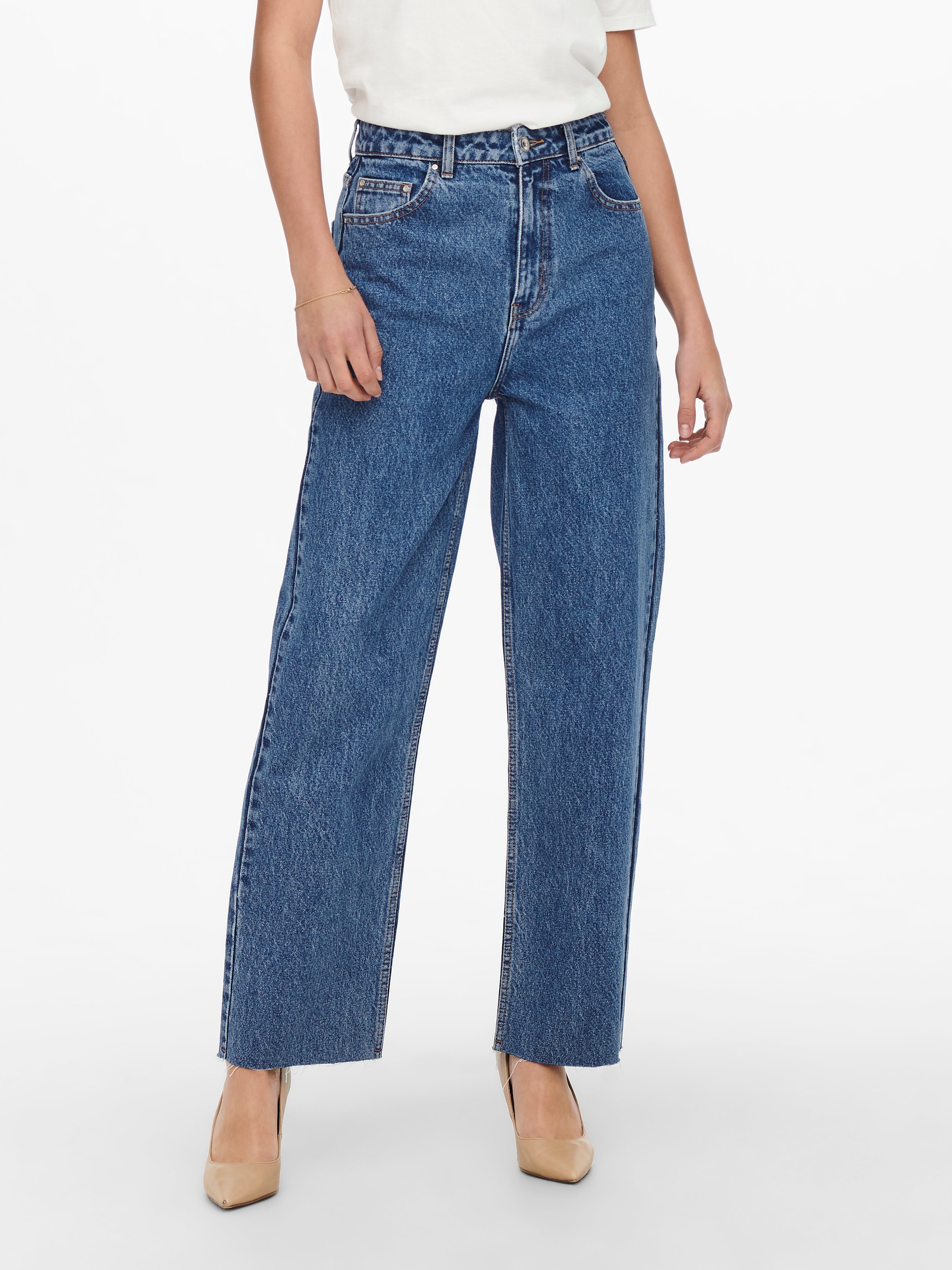 Onldad Hohe Taille Gerade Geschnitten Jeans