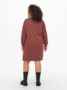 ONLY Oversized fit O-hals Lange jurk -Apple Butter - 15241143