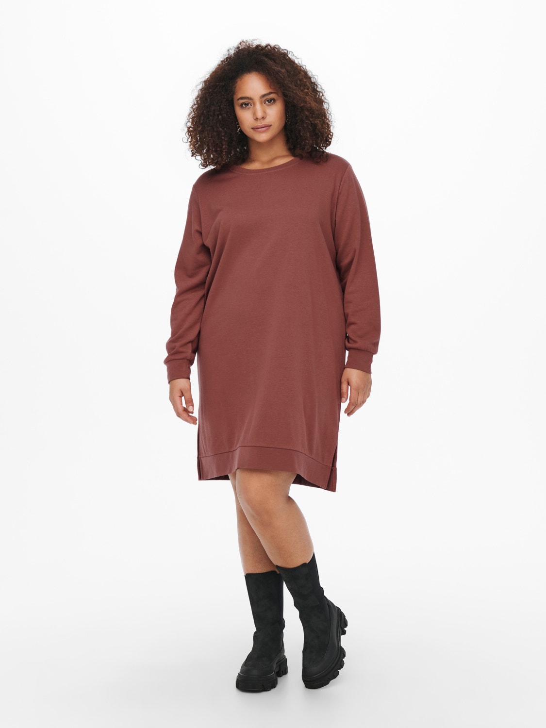 ONLY Voluptueuse sweat Robe -Apple Butter - 15241143