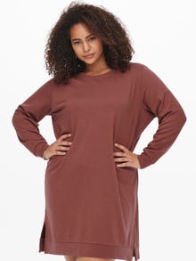 ONLY Oversized fit O-hals Lange jurk -Apple Butter - 15241143
