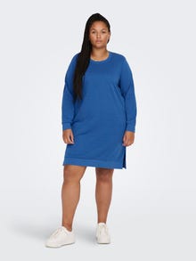 ONLY Oversize Fit O-Neck Long dress -Strong Blue - 15241143