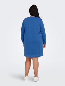 ONLY Locker geschnitten Rundhals Langes Kleid -Strong Blue - 15241143