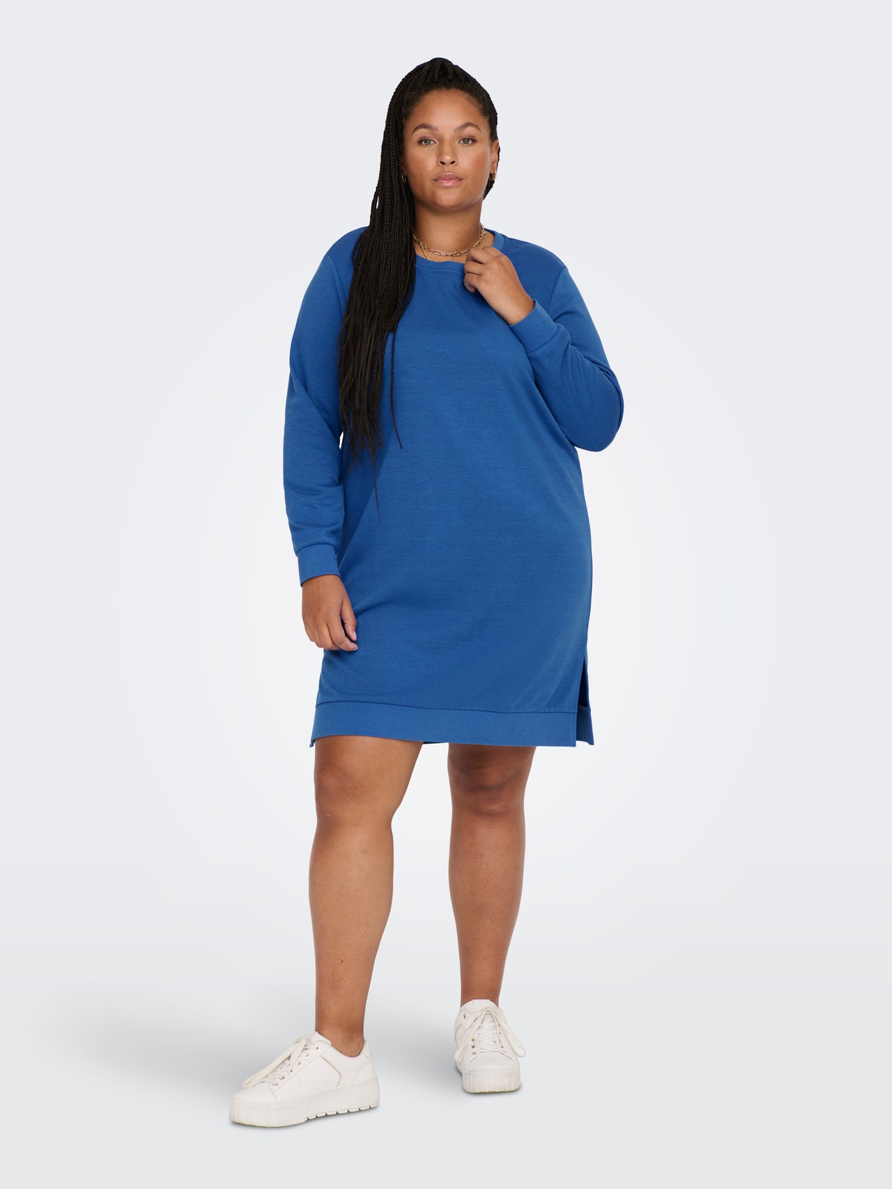 ONLY Oversize Fit O-Neck Long dress -Strong Blue - 15241143