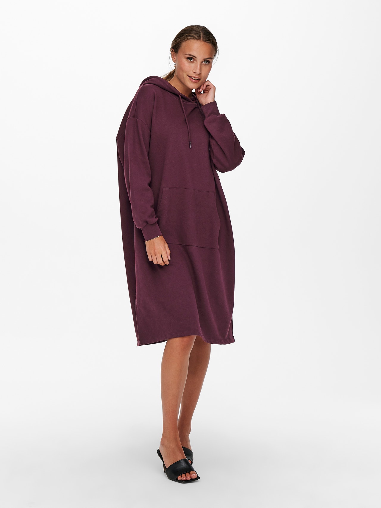 ONLY Robe courte Oversize Fit Sweat à capuche -Winetasting - 15241307