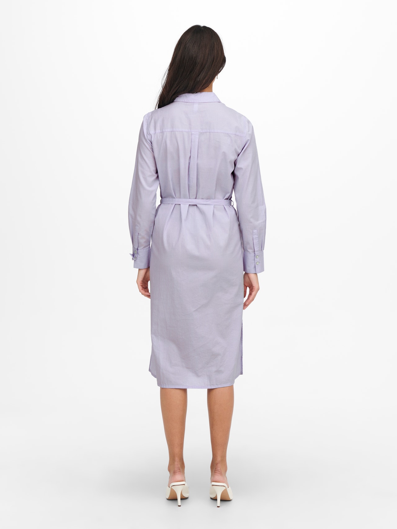 ONLY Loose Fit Shirt collar Long dress -Lavender - 15241348