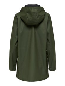 ONLY Hooded Rain jacket -Forest Night - 15241365