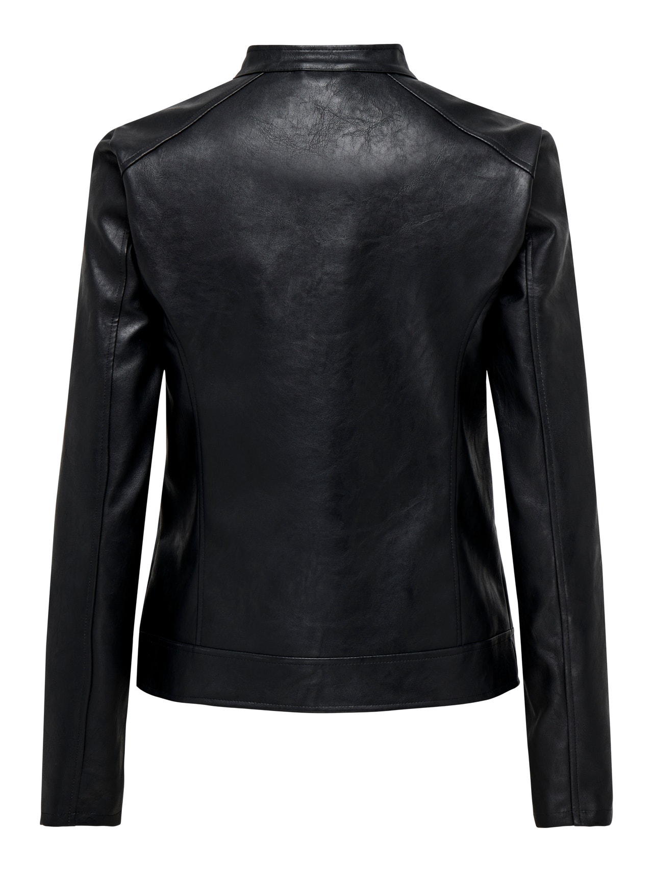 ONLY Zipper Faux Leather Jacket -Black - 15241382