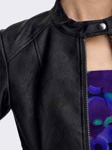ONLY Zipper Faux Leather Jacket -Black - 15241382