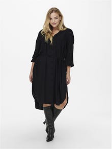 ONLY Curvy viscose Shirt dress -Black - 15241811
