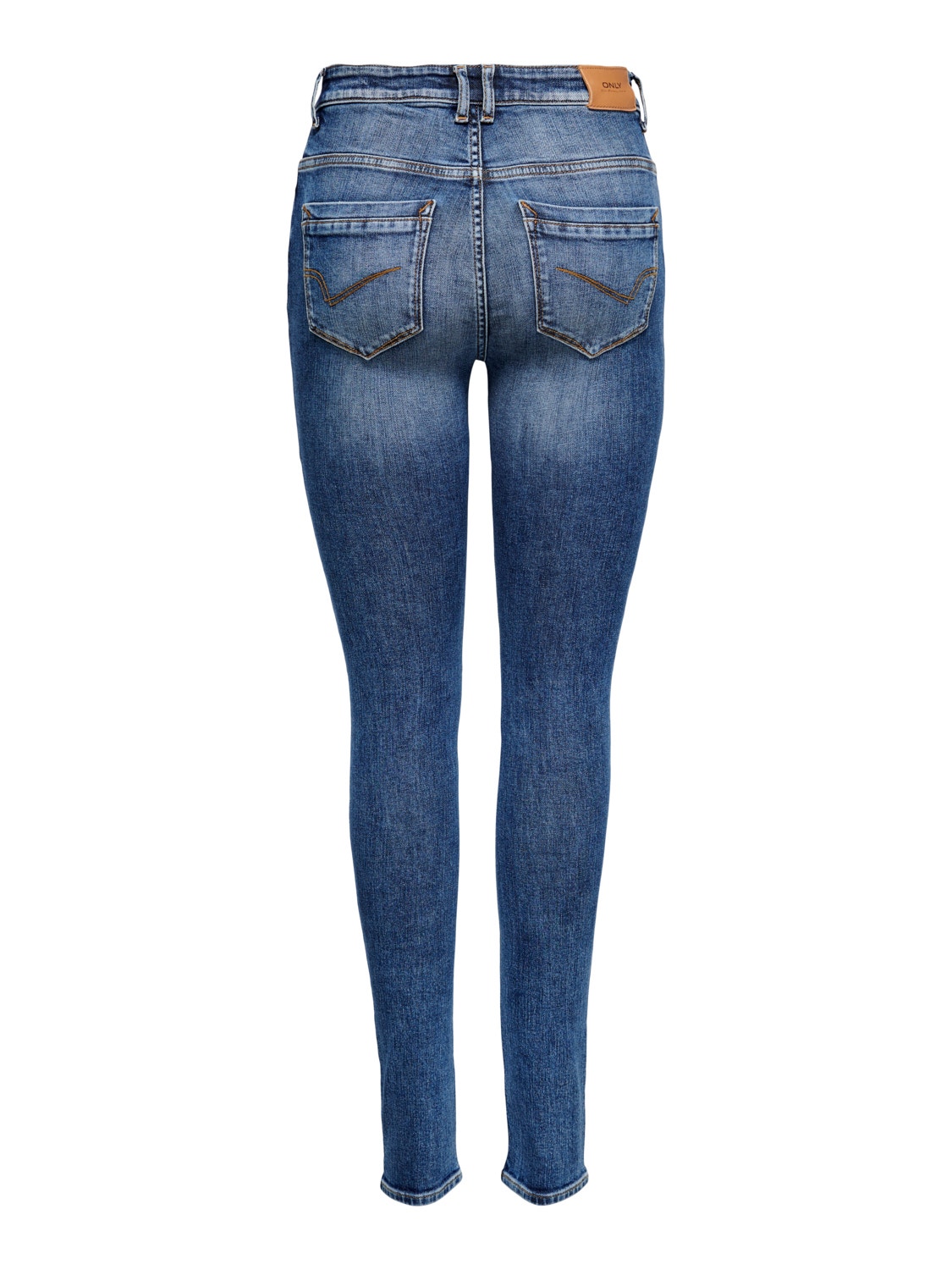 ONLY Skinny Fit Hohe Taille Jeans -Light Medium Blue Denim - 15241943