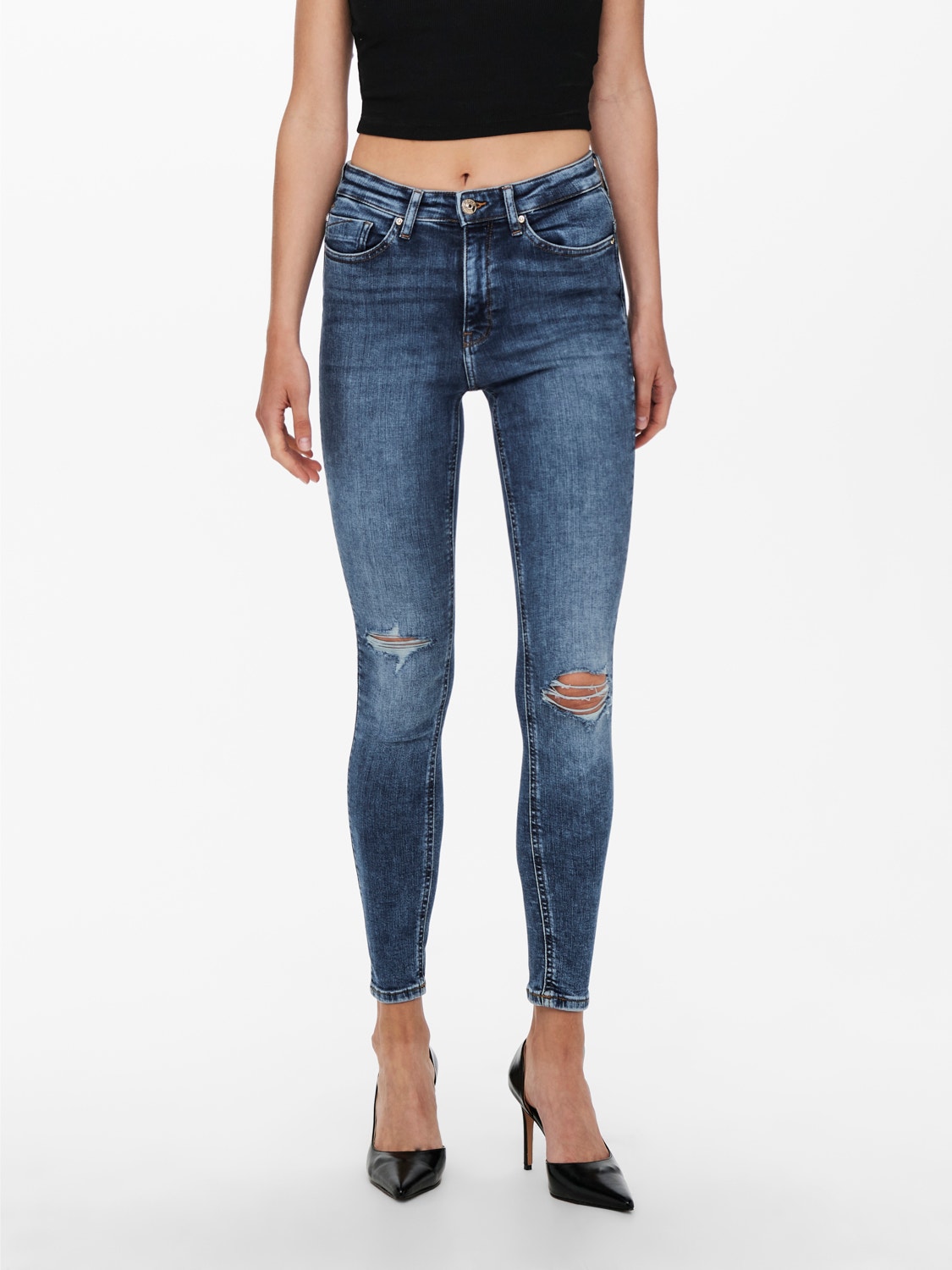 ONLY Jeans Skinny Fit Taille haute -Light Medium Blue Denim - 15241943