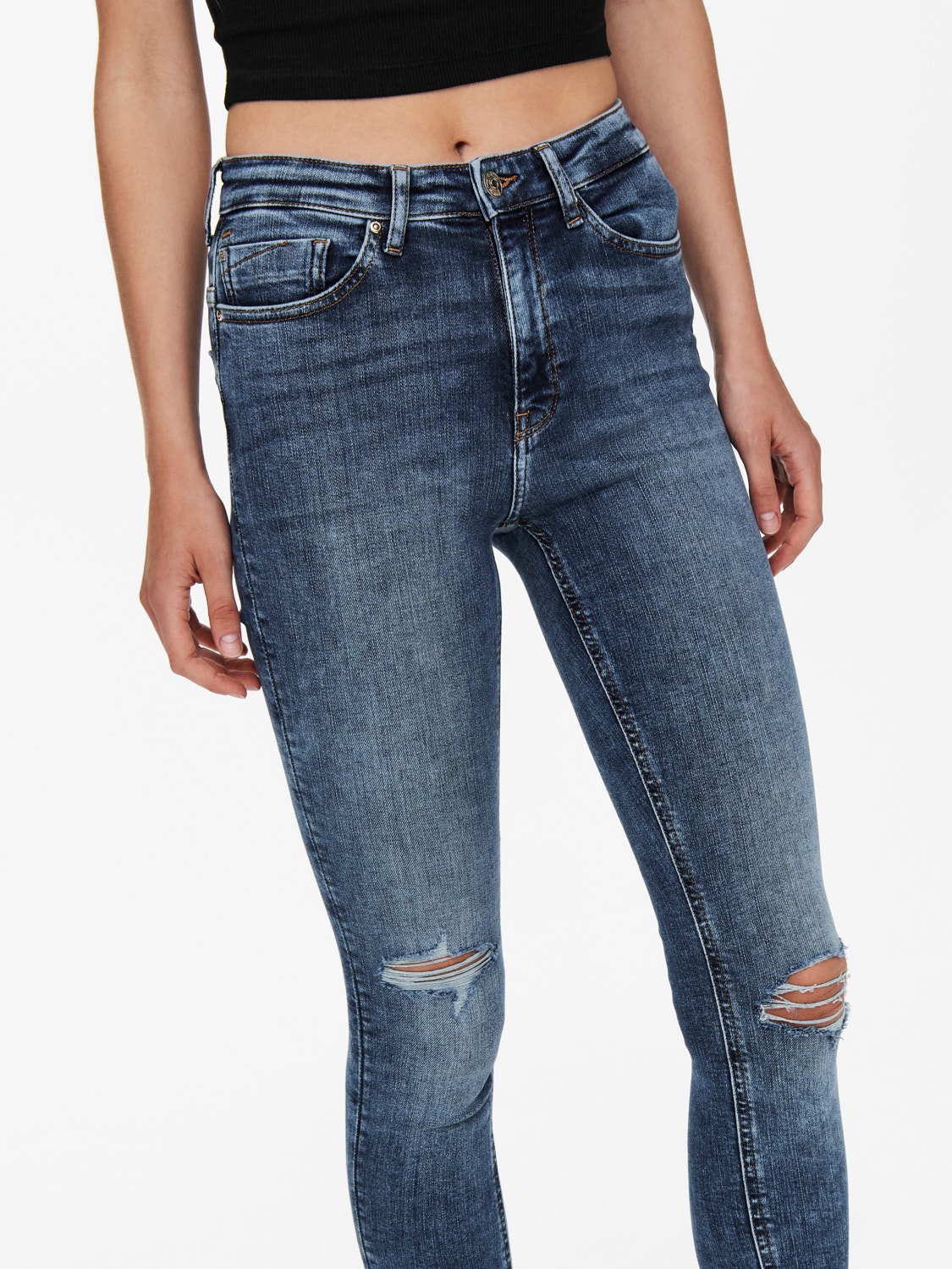 ONLY Jeans Skinny Fit Taille haute -Light Medium Blue Denim - 15241943
