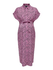 ONLY Mama short sleeved Shirt dress -Super Pink - 15242105