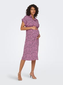 ONLY Mamma korte ermer Skjortekjole -Super Pink - 15242105