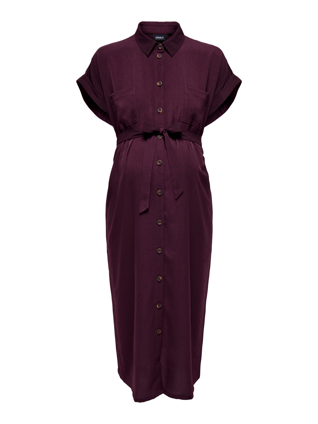 ONLY Mama short sleeved Shirt dress -Winetasting - 15242105