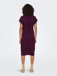 ONLY Loose Fit Shirt collar Short dress -Winetasting - 15242105