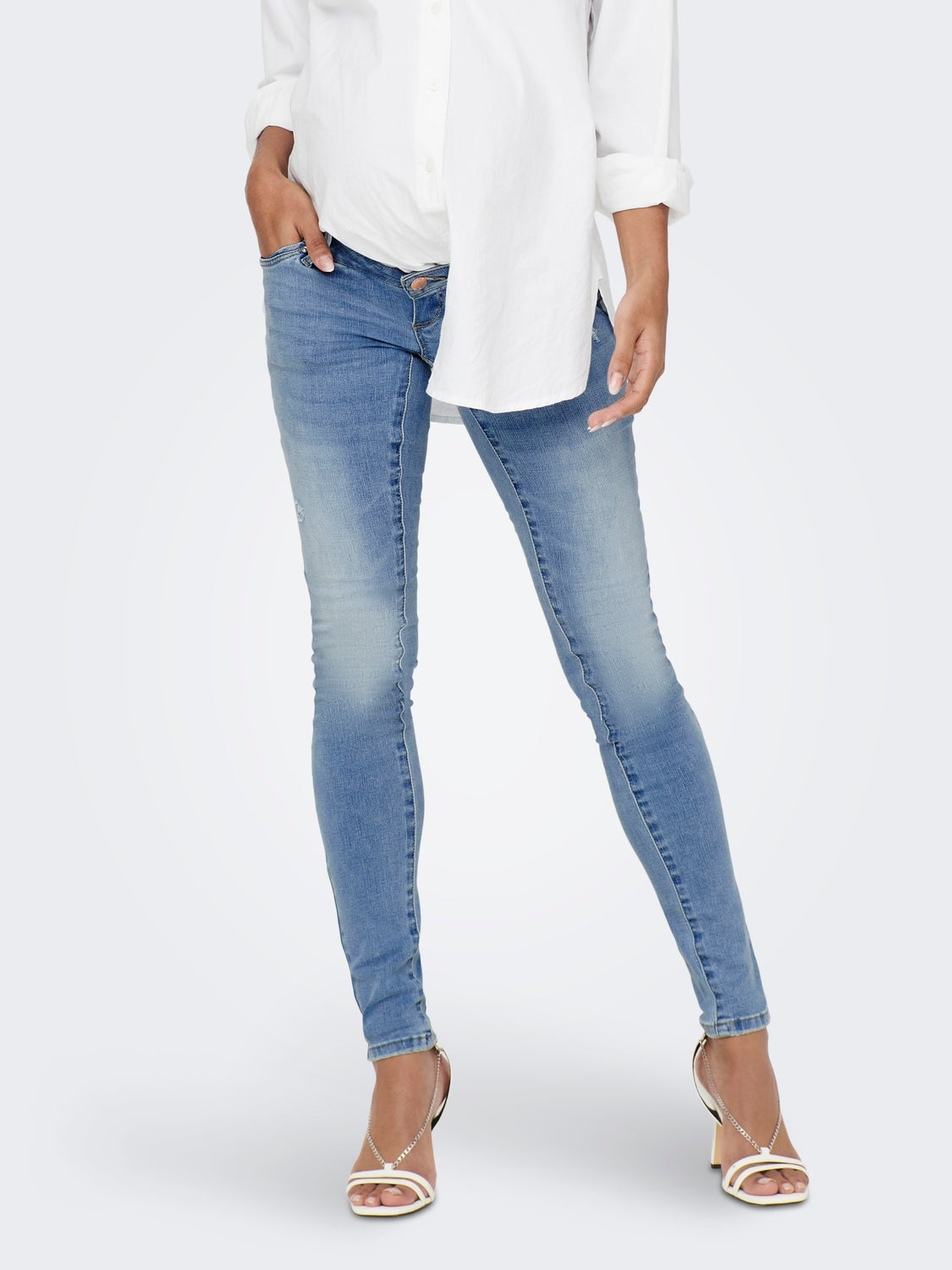 Olmwauw Mittlere Taille Skinny Fit Jeans