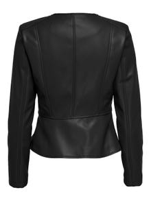 ONLY Peplum detailed Faux Leather Jacket -Black - 15242271
