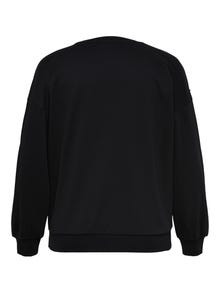 ONLY Curvy skulder detaljert Sweatshirt -Black - 15242295