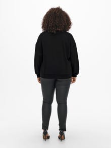 ONLY Curvy skulder detaljert Sweatshirt -Black - 15242295