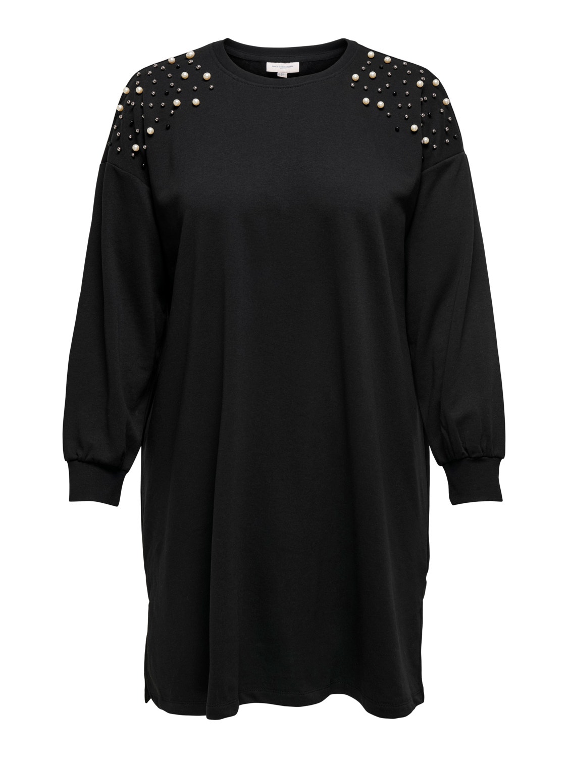 ONLY Curvy shoulder detailed sweat Dress -Black - 15242296