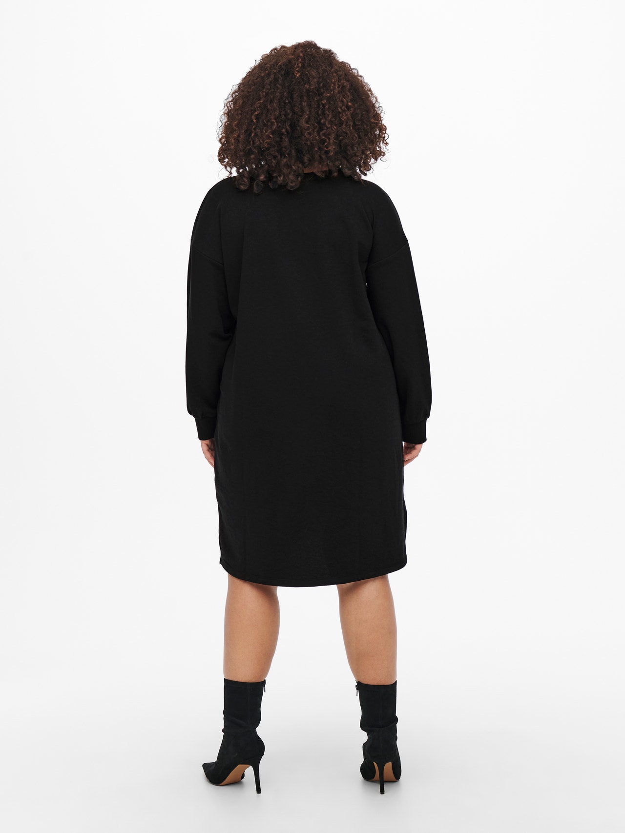 ONLY Curvy shoulder detailed sweat Dress -Black - 15242296