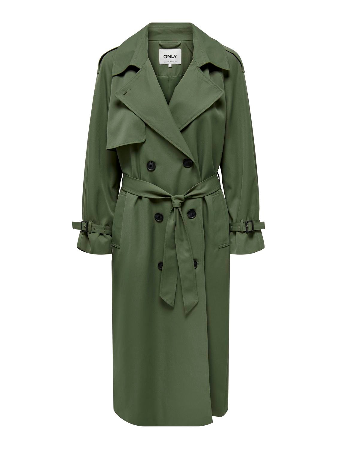 ONLY Zweireihiger Trenchcoat -Four Leaf Clover - 15242306