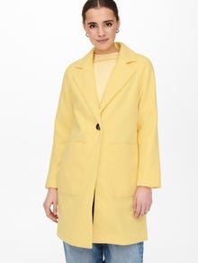 ONLY Enkele knoop Lange jas -Pastel Yellow - 15242315
