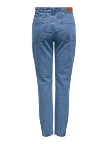 ONLY Jeans Mom Fit Taille haute Ourlé destroy -Medium Blue Denim - 15242370